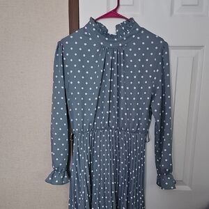 SHEIN Light Blue Polka Dot Dress